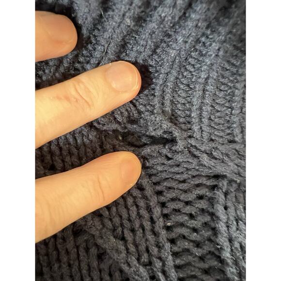 Reiss Womens Sweater Dress Size S Navy Cable Knit Minimalist Sophisticated FLAW - Picture 8 of 8